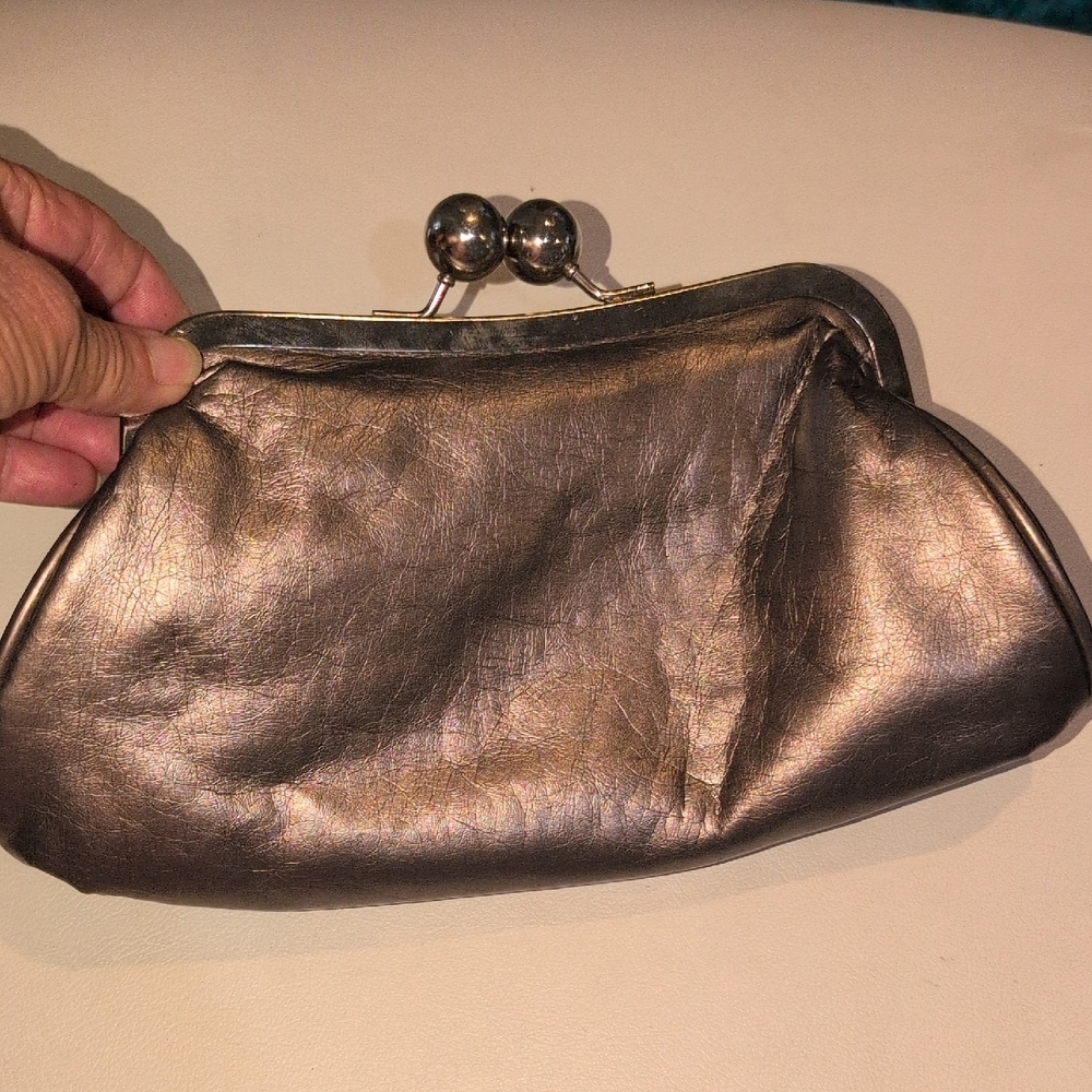 Chic Bronze Clutch with Ball Clasp